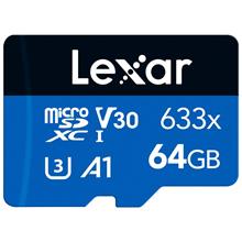 64GB LEXAR LSDMI64GBB633A 633X MICROSDXC HIGH-PERFORMANCE C10 A1 V30 U3 HAFIZA KARTI 