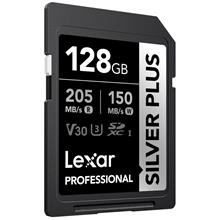 128GB LEXAR LSDSIPL128G-BNNNG PROFESSIONAL SILVER PLUS SDXC UHS-I CARDS UP TO 205MB/S READ 150MB/S W 