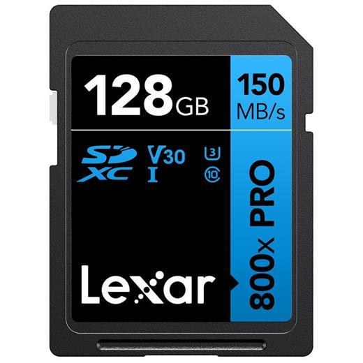 128GB LEXAR LSD0800P128G-BNNNG PROFESSIONAL 800X PRO SDXC UHS-I CARDS UP TO 150MB/S READ 45MB/S WRIT 