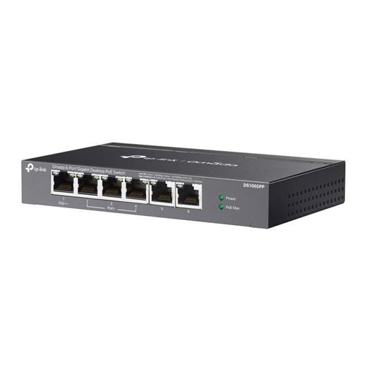 TP-LINK OMADA DS106GPP 4 PORT GIGABIT+2 PORT GIGABIT UPLINK 64W 250 METRE POE MESAFE METAL KASA SWITCH 