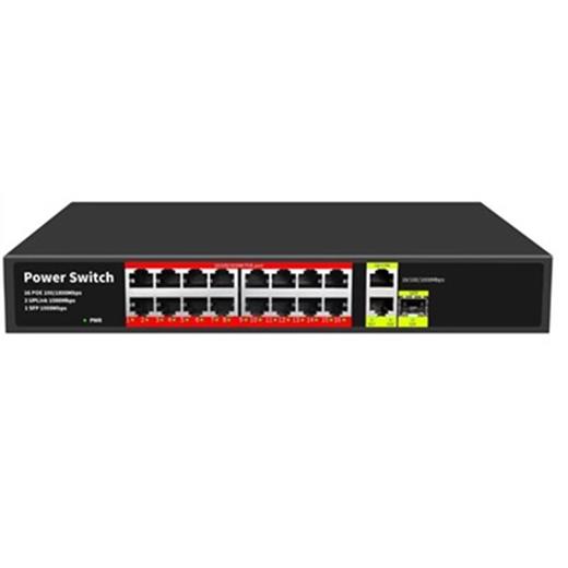 URANIUM POE-G1621SFP-300W 16 PORT GIGABIT+2XGB RJ45+1XSFP UPLINK POE RACKMOUNT SWITCH (REALTEK CHIPSET) 