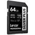 64GB LEXAR LSDSIPL064G-BNNNG PROFESSIONAL SILVER PLUS SDXC UHS-I CARDS UP TO 205MB/S READ 100MB/S WR 